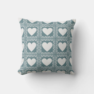 Coussin Cadeau de la Saint-Valentin Cœurs Géométriques Tea