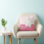 Coussin Cadeau de lapin à pois rose girly (Chaise)