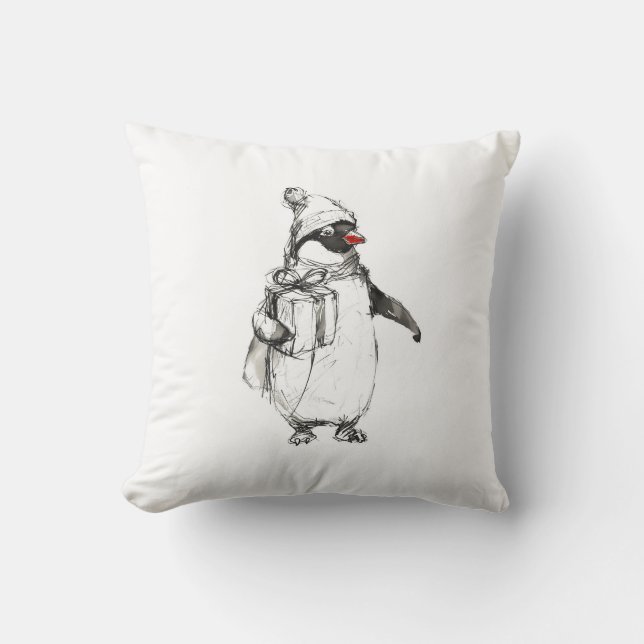 Coussin Cadeau de maintien de pingouin mignon (Recto)