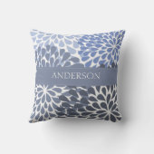 Coussin Cadeau de mariage Chrysanthème (Bleu Stonewash) (Verso)