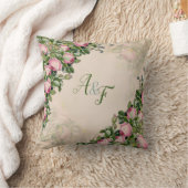 Coussin Cadeau de mariage de Bush Garden Green - roses ros (Couverture)