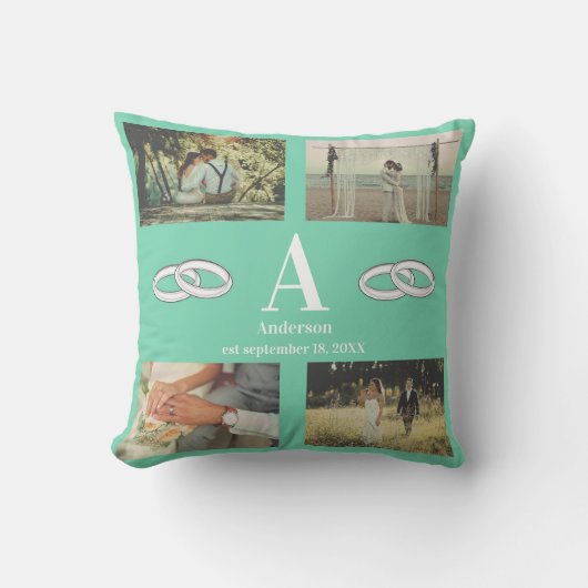 Coussin Cadeau de mariage de famille de monogramme de mult (Recto)