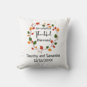 Coussin Cadeau de mariage de feuilles de remerciement reco