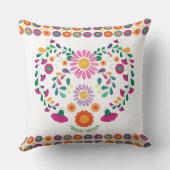 Coussin Cadeau de mariage floral d'inséparables de fiesta (Verso)