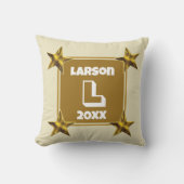 Coussin Cadeau de mariage initiales en or monogramme (Recto)