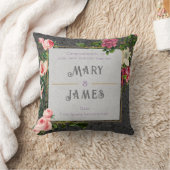 Coussin Cadeau de mariage personnalisé avec texte floral p (Couverture)