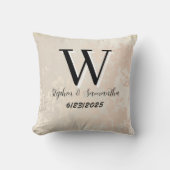 Coussin Cadeau de mariage personnalisé boho monogramme (Recto)