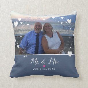 Coussin Cadeau de mariage photo souvenir M. et Mme