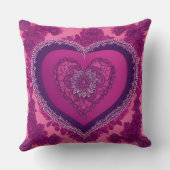 Coussin Cadeau de mariage rose magenta et violet (Verso)