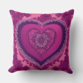 Coussin Cadeau de mariage rose magenta et violet (Recto)