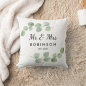 Coussin Cadeau de mariage rustique moderne Eucalyptus Mr e (Couverture)