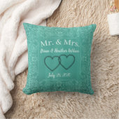 Coussin Cadeau de mariage vert victorien vintage (Couverture)