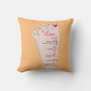 Coussin Cadeau de naissance personnalisé pour nouveau-né D