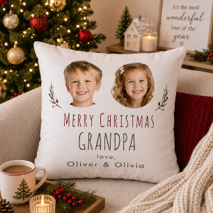Coussin Cadeau de Noël personnalisé pour grand-mère Coussi