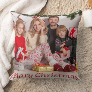 Coussin Cadeau de Noël photo de famille double face person