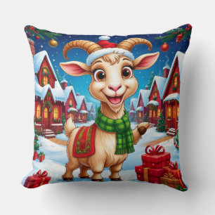 Coussin ❄️ Cadeau de Noël pour amateur de chèvre Année de