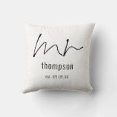 Coussin Cadeau de nom de futur marié M. Script (Verso)