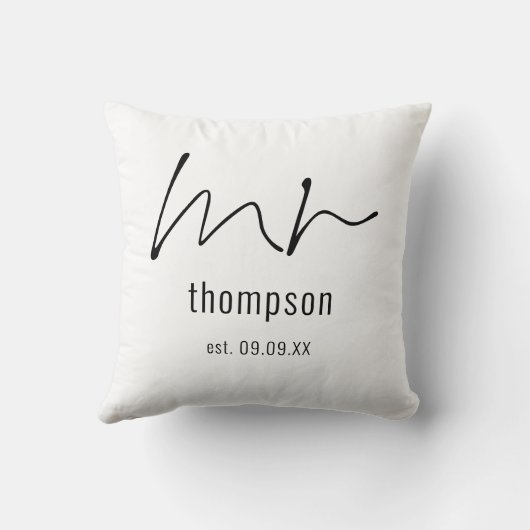 Coussin Cadeau de nom du futur mari M. Script (Verso)