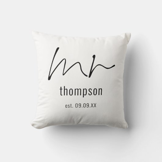 Coussin Cadeau de nom du futur mari M. Script (Recto)