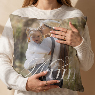Coussin Cadeau de photo de bébé pour la première fête des