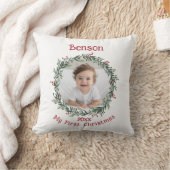 Coussin Cadeau de photo de bébé pour le premier Noël (Couverture)