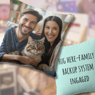 Coussin Cadeau de photo de famille à serrer dans les bras