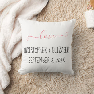 Coussin Cadeau de photo de mariage personnalisé Noms et da