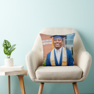 Coussin Cadeau de photo de remise de diplôme personnalisé