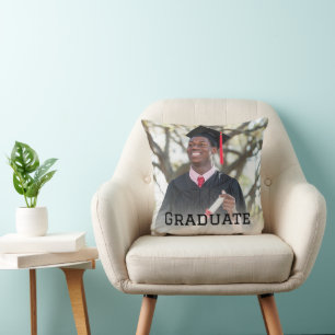 Coussin Cadeau de photo de remise de diplôme personnalisé
