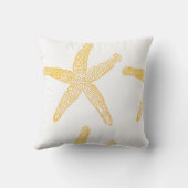 Coussin Cadeau de plage Étoile de mer Or Jaune Orange Blan (Verso)