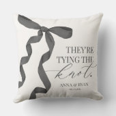 Coussin Cadeau de Réception de Mariage pour Black Bow Tyin (Verso)