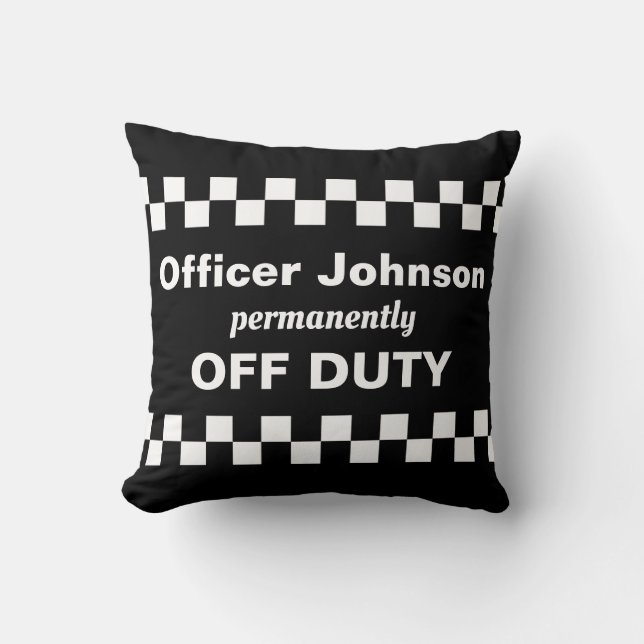 Coussin Cadeau de retraite de la police (Recto)