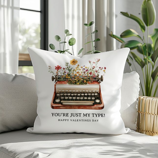 Coussin Cadeau de Saint-Valentin pour Machine à Écrire Fle (Créateur téléchargé)