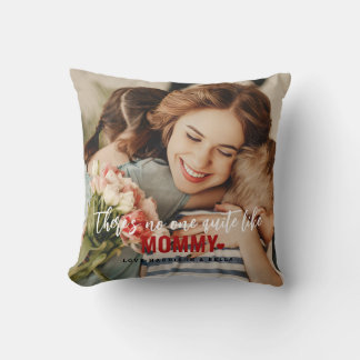 Coussin Cadeau de souvenir de photo personnalisé MAMAN jet