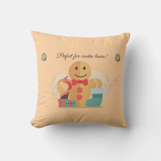 Coussin Cadeau de vacances pour les amateurs de biscuits (Recto)