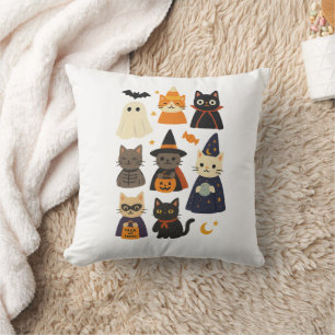Coussin cadeau d'Halloween de chat mignon