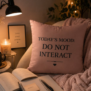 Coussin Cadeau d'humeur du jour N'interagissez pas Introv