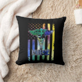 Coussin Cadeau d'infirmière Drapeau américain d'infirmière (Couverture)