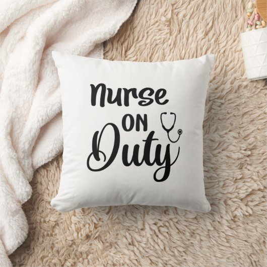 Coussin Cadeau d'infirmière Infirmière de service (Couverture)