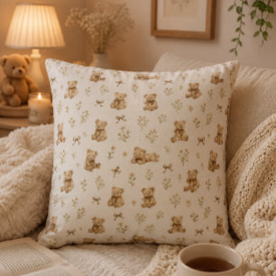 Coussin Cadeau d'ours en peluche coquette cottagecore pers