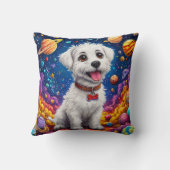 Coussin Cadeau drôle de chiot astronaute pour les amoureux (Verso)