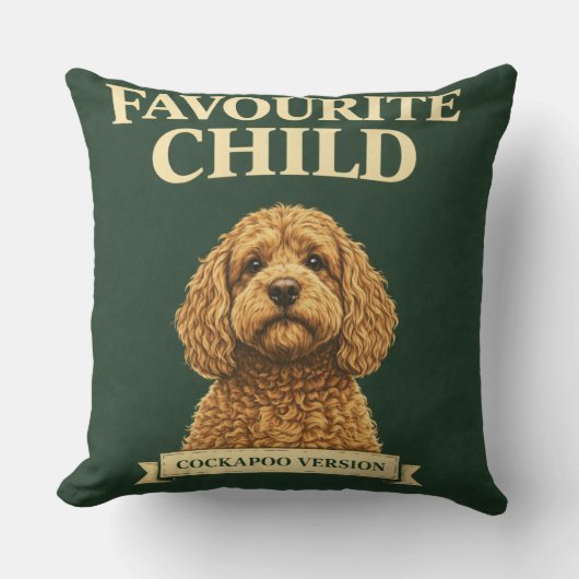 Coussin Cadeau drôle de Cockapoo | Enfant préféré (Recto)