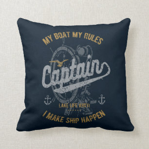 Coussin Cadeau drôle de marin, naviguant capitaine Retro