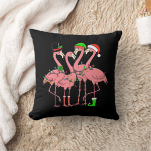 Coussin Cadeau drôle de Noël de flamant rose pour amateur 