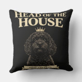 Coussin Cadeau drôle pour papa Cockapoo | Chef de la maiso (Verso)