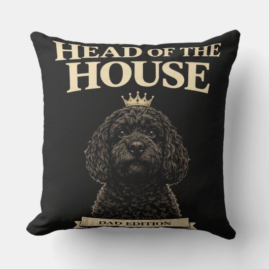 Coussin Cadeau drôle pour papa Cockapoo | Chef de la maiso (Recto)