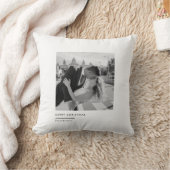 Coussin Cadeau élégant de Noël en photo moderne noir et bl (Couverture)