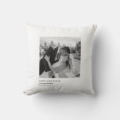 Coussin Cadeau élégant de Noël en photo moderne noir et bl (Recto)