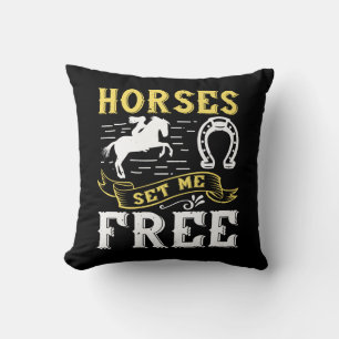 Coussin Cadeau équestre mignon cheval occidental noir