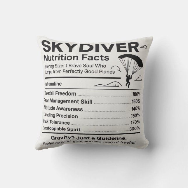 Coussin cadeau faits nutritionnels pour parachutis (Verso)